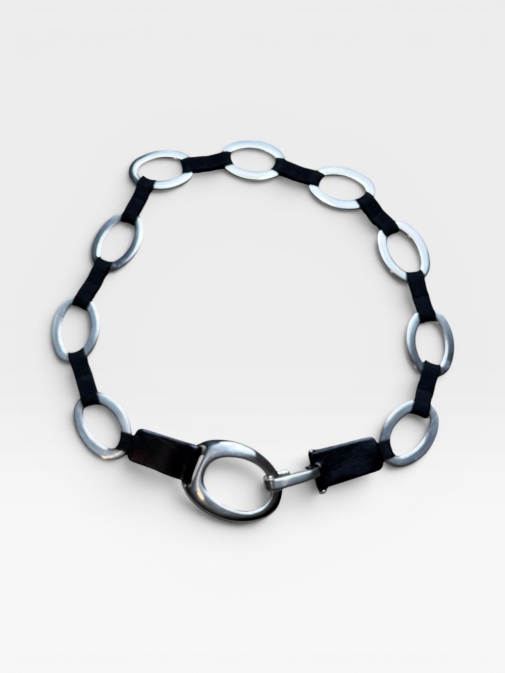Suzi Roher Metal Link Belt Featuring Silver-tone